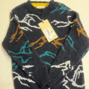 Scotch Shrunk Navy and Multicolor Crewneck Sweater